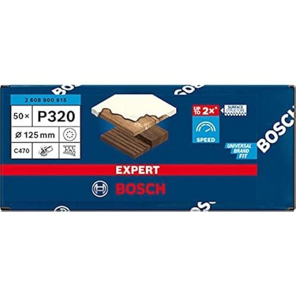 Slipskivor - BOSCH - Expert C470 - Ø 125 mm - Korn 320 - 50 st.