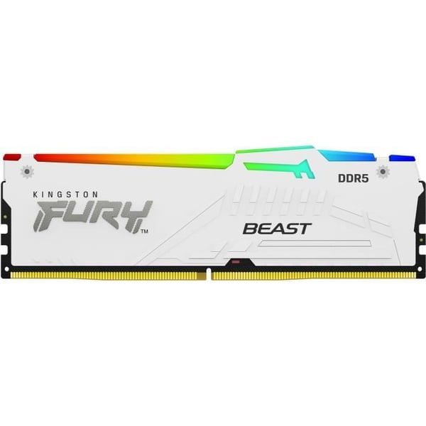 Muisti DDR5 - KINGSTON - FURY Beast White RGB EXPO - 32 Go (2 x 16 Go) - 6000 Mhz - CL30