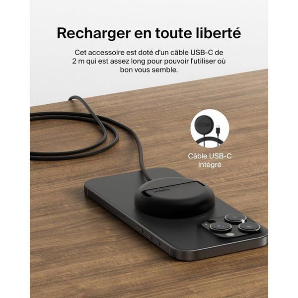 Laddningsplatta - BELKIN - USB-C - 15 W - Svart