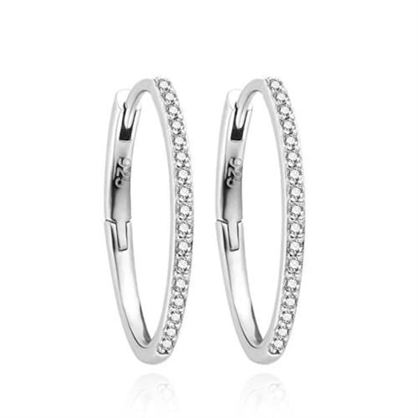 Örhängen - AGATO - Ovala - Silver 925 - Zirkon Kubisk - Säkerhetslås