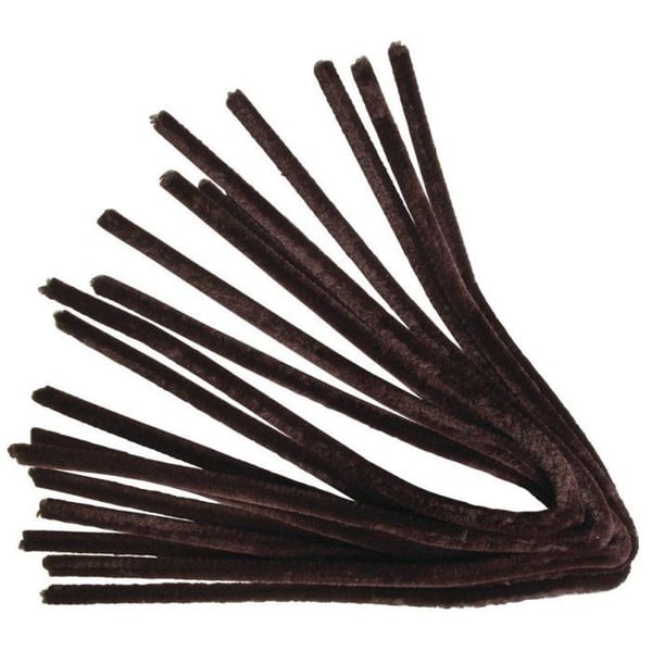 Garn av chenille, 50cm, Tjocklek 9 mm, 10st, mörkbrun