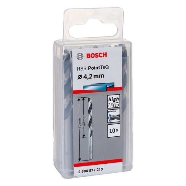 Bosch PointTeQ Metallborr 10 stycken 4,2 mm längd: 75 mm