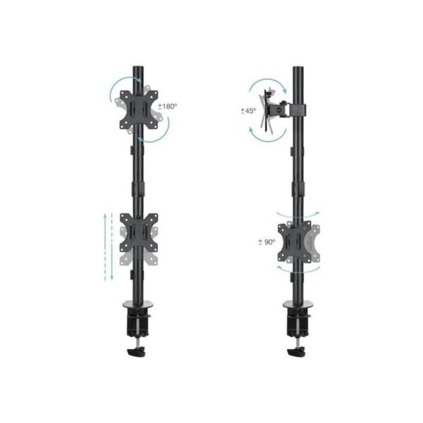 TooQ DB1233TNV-B skrivbordstöd för 2 skärmar 13-32" vertikalt svart stål