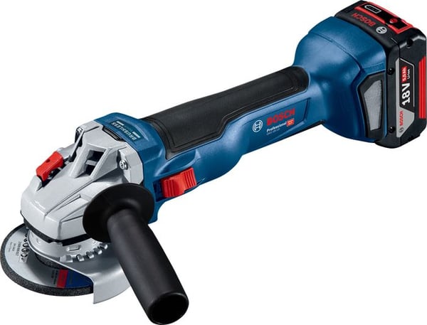 Bosch Professional GWS 18V-10 kulmahiomakone + 2 akku 4,0Ah + laturi GAL 18V-40 + L-BOXX - 06019J4007