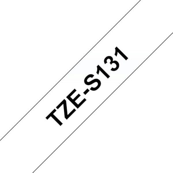 Laminat tejp - BROTHER - TZe-S131 - 12 mm - Svart på Transparent - 8 m