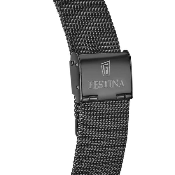 Klocka Herr - FESTINA - AUTOMATISK - Svart Stål - Rund - 41 mm