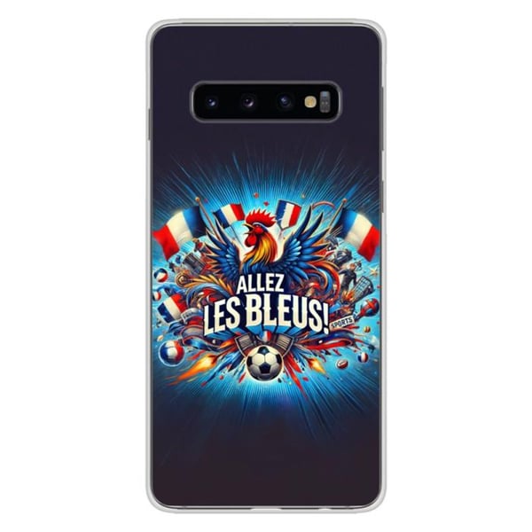 1001Coques - Silikonfodral kompatibelt med Samsung Galaxy S10 - Motiv allez les bleus - Originaldesign tryckt i Frankrike