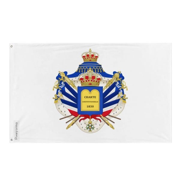 Flagga med Armanden av Frankrike – 192 x 288 cm – Hållbar Polyester – 2 Metallöglor – Inomhus / Utomhus – Pixelforma