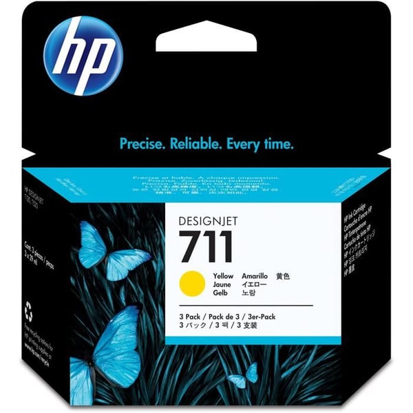 HP 711 bläckpatron - Paket med 3 - Gul