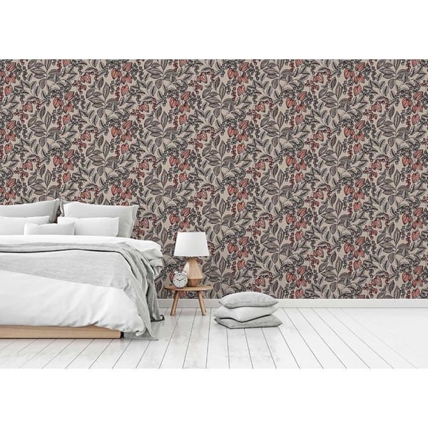 Tapet - A.S. CREATION - M1-No.1447 (Mario) - Non-woven - Grå blommig - Tvättbar & slitstark