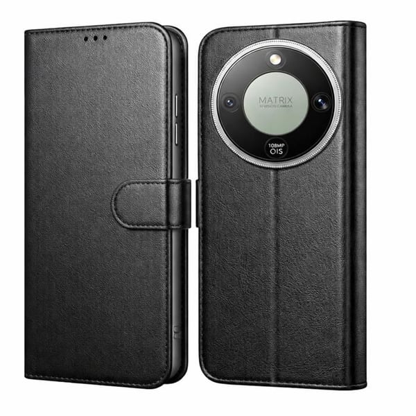 Fodral för Honor Magic 8 Lite 5G - Svart Plånbok med Magnetisk Lock och Kortfack Phonillico®