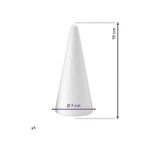Polystyrenekon - POLYSTYREN - 19 x 7 cm - Vit - Blandat