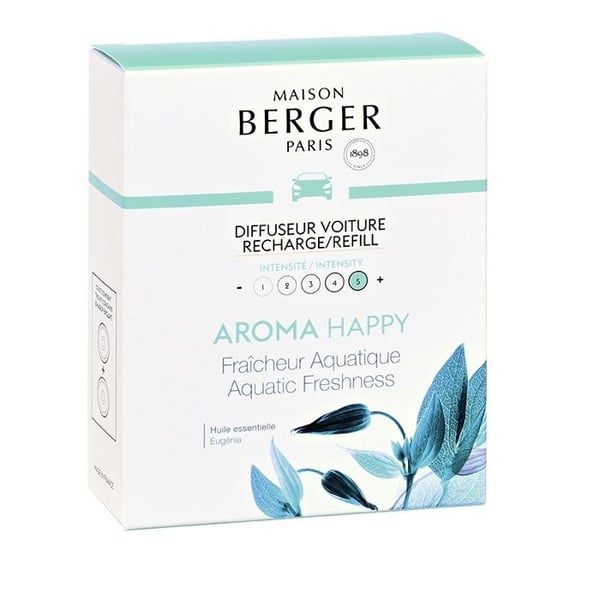 Car Diffuser Refill - Maison Berger - 6419 - Aroma Happy - Vit - Doftkeramik