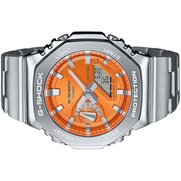 Klocka - CASIO - GM-2110D-4AER - Rostfritt stål - Orange - Beständig mot 20 barer