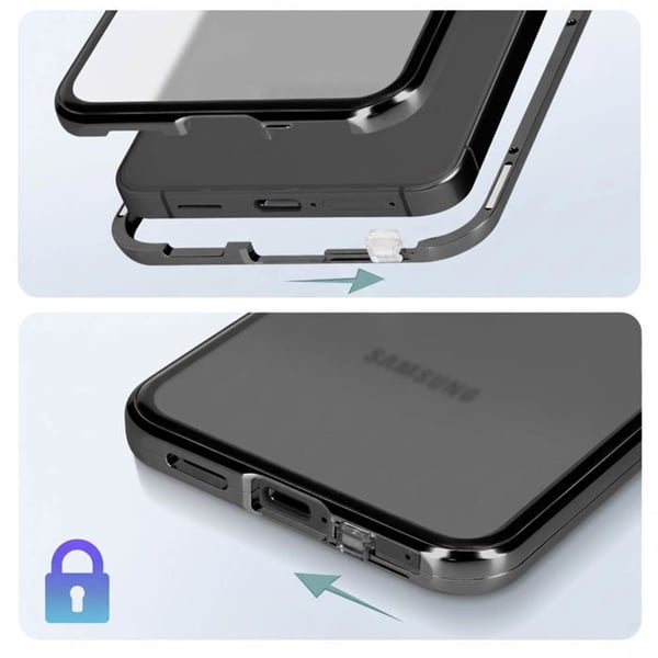 Heltäckande skal för Samsung S24 Hård baksida Härdat glas - AVIZAR