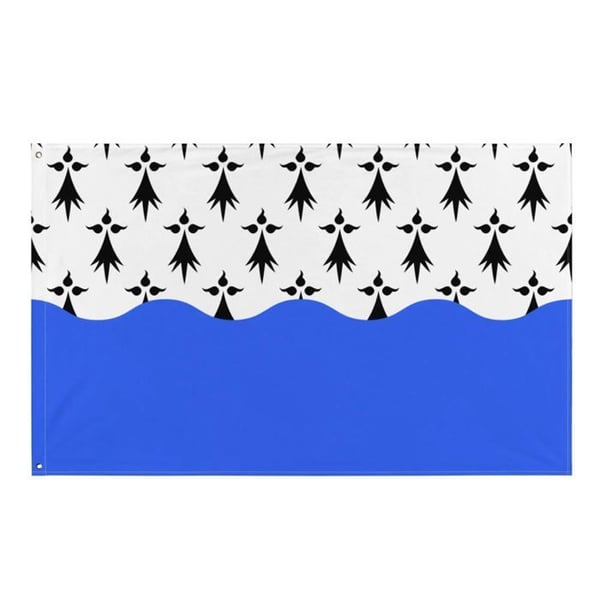 Morbihan Flagga – 128 x 192 cm – Hållbar Polyester – 2 Metallöglor – Inomhus / Utomhus – Pixelforma