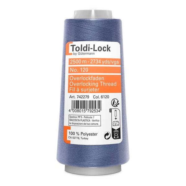 Fil Surjet spécial Overlock 2500m 100% polyester - Att 379 - 6120 - jeansblå