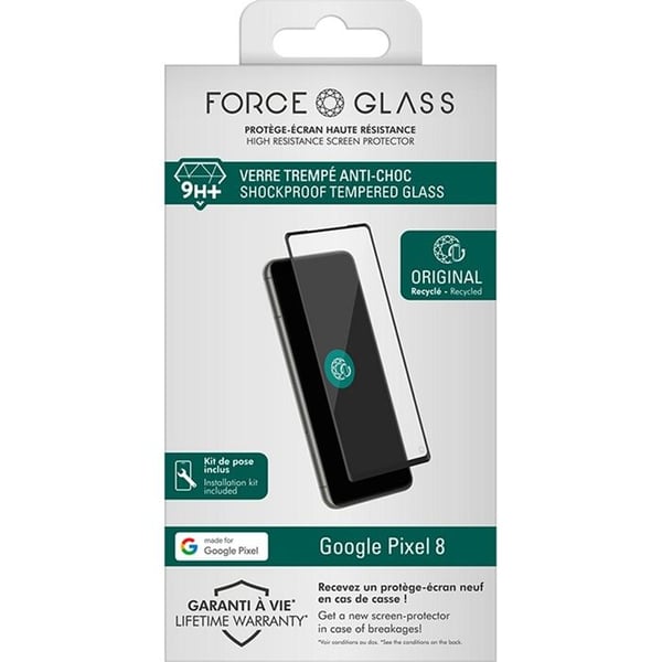 Original Forceglass 2.5D skärmskydd för Google Pixel 8 Transparent