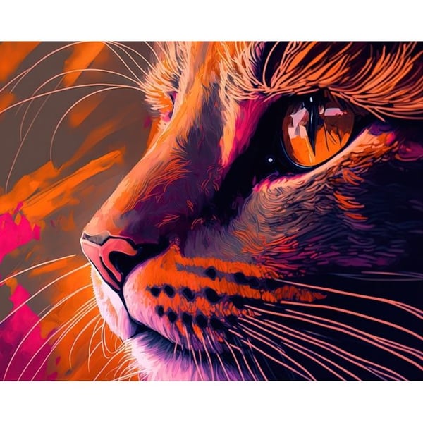 MégaCréa DIY - Måla efter nummer Katt 40 x 50 cm