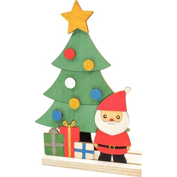 MégaCréa DIY - Julscenett i trä att dekorera 12 x 18,7 cm 12 delar