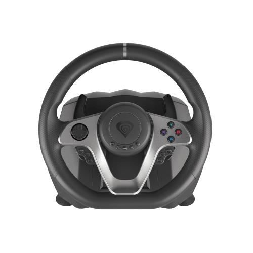 Volant USB - GENESIS - Seaborg 400 - Sort, Sølv - Kompatibel med Nintendo Switch - Pedaler inkluderet