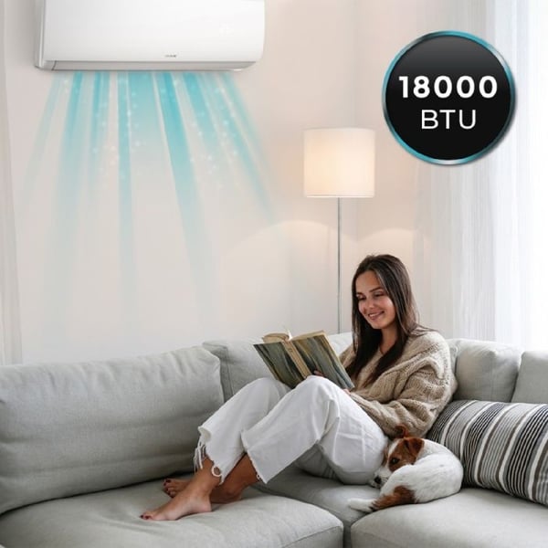 Cecotec Split AirClima 18000 Smartfresh, 18000 BTU, DC-motor, Värmepump, Fjärrkontroll, LED-display