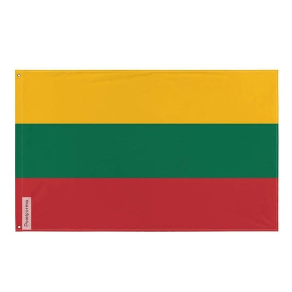 Litauens flagga – 192 x 288 cm – Hållbar polyester – 2 metalöglor – Inomhus / Utomhus – Pixelforma