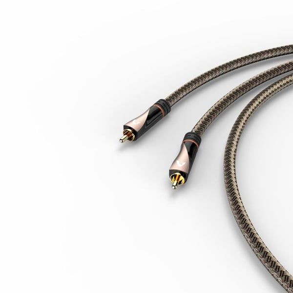 Digital RCA-kabel, 1 hane - 1 hane, textil, förgylld, 1 m