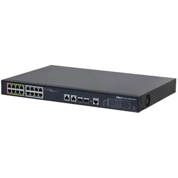 Switch - DAHUA - DH-LR2218-16ET-240-V2 - 16 Gigabit-portar - PoE - Rackmontering