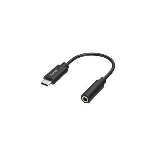 Ljudadapter - Hama - USB-C till Mini-kontakt - Svart - Hög upplösning - Tunn kontakt