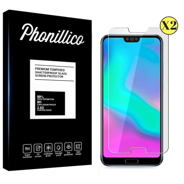 Skärmskydd - Phonillico® - Huawei HONOR 10 - Paket med 2 - Härdat glas - Repbeständig