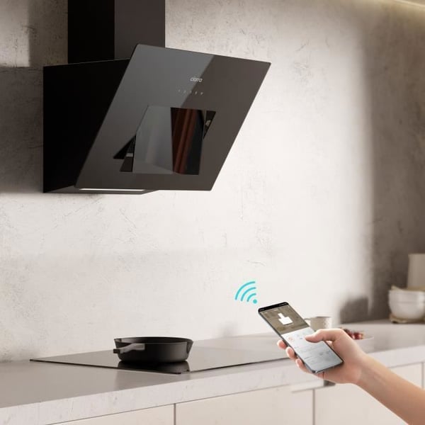 CIARRA Lutande huva 60 cm Wi-Fi-ansluten Booster A+++ LED-skärm med automatisk öppning