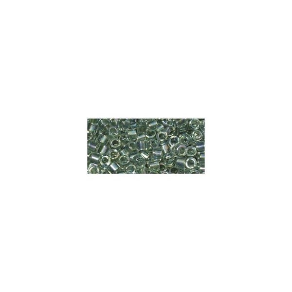 Delica-rocailles, 2,2mm transparent regnbåge, låda, akvamarin, 9g