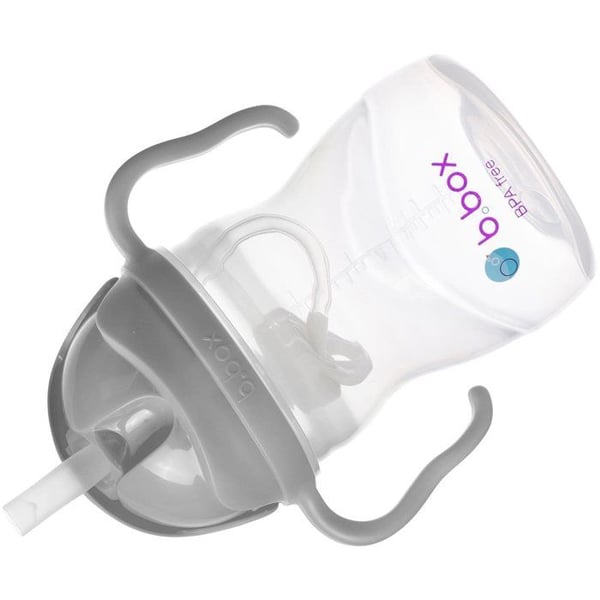 Baby kop - B.BOX - Krus med sugerør - 240 ml - Grå - Tåler opvaskemaskine