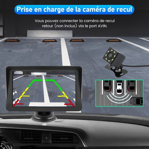 AWESAFE Bil Carplay Trådlös, Android Auto Trådlös, Airplay, med 7 tum HD Pekskärm, PhoneLink Fjärrkontroll
