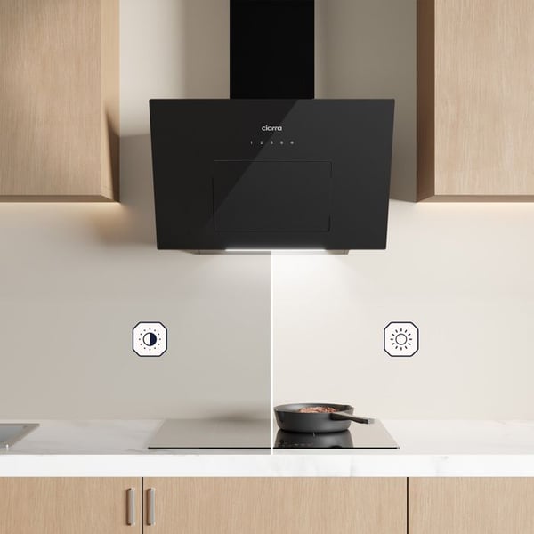 CIARRA Lutande huva 60 cm Wi-Fi-ansluten Booster A+++ LED-skärm med automatisk öppning