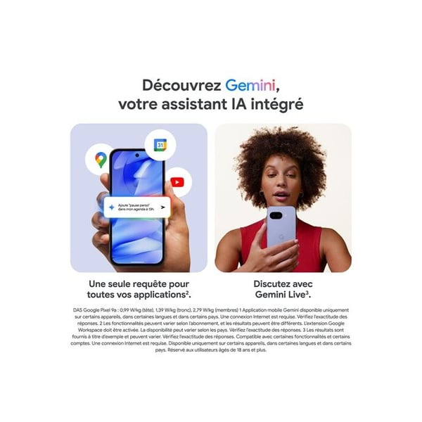 Smartphone - GOOGLE - Pixel 9a - 6,3" pOLED - 128 Go - 5G Dubbel SIM