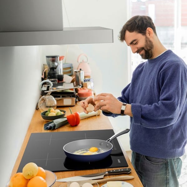 CIARRA Connected Hood 60cm Flash Touch Panel 650m3/h 4 Speeds Booster 2st Kolfilter Klassificerat A+++ Vitt glas och rostfritt stål