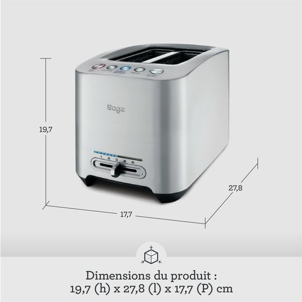 Brødrister - SAGE - Smart Toast - 2 skiver - 1000 Watt - 5 risteindstillinger