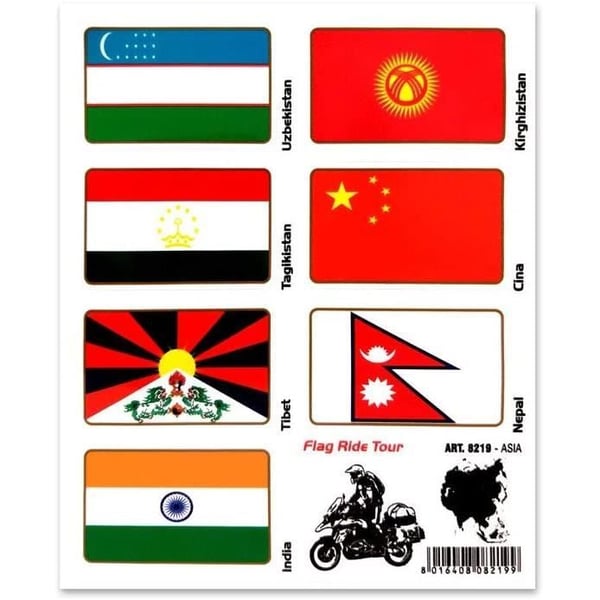 Autocollanter Flaggor - 4R QUATTROERRE.IT - Flag Ride Tour - 16 x 13,5 cm - Moto - Hög motståndskraft
