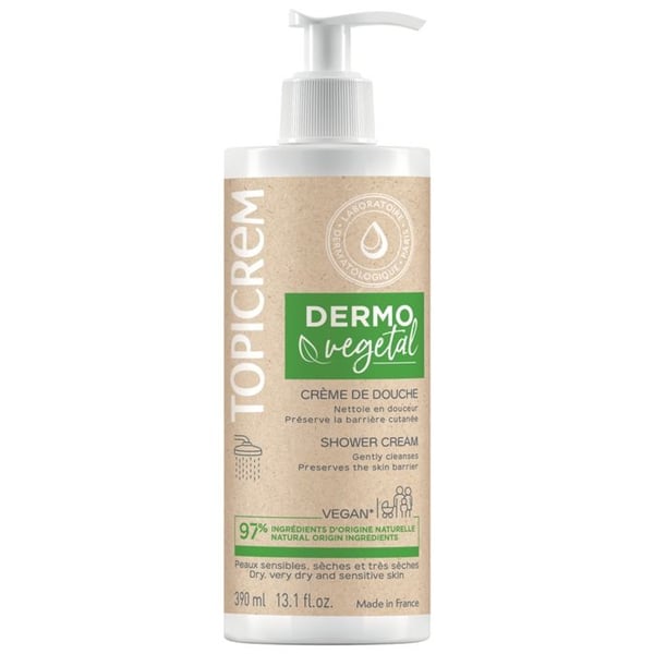 Topicrem DERMOVEGETAL Duschkräm för torr och mycket torr hud 390 ml