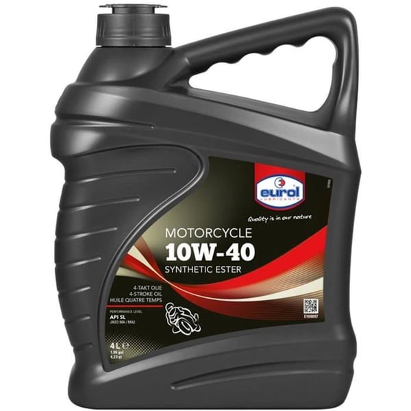 Motorolja 4 tak - Eurol - 10W-40 - 4 l - Delvis syntetisk - Kompatibel med motorcyklar