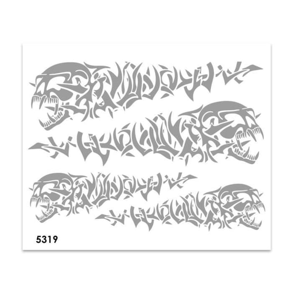 Dekorativ klistermärke - Tribal - Silver - 35 x 25 cm - Hållbar - Personalisering av bil, motorcykel, hjälm