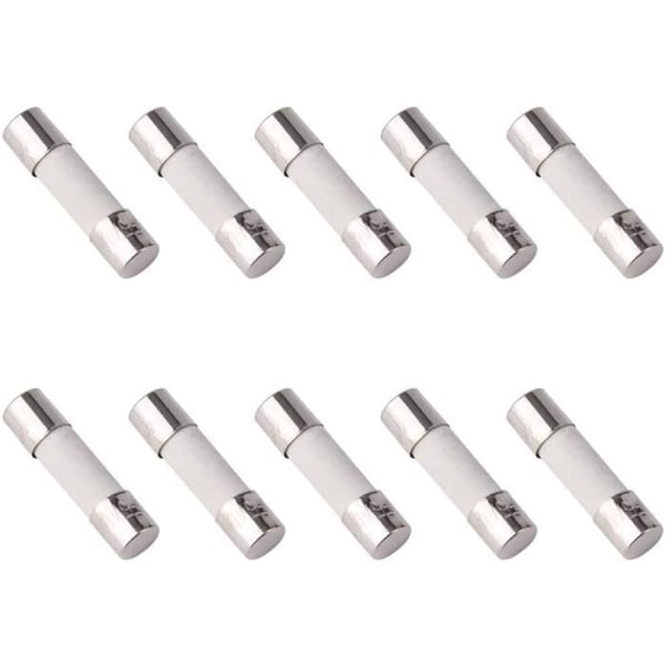 Keramisk Sikring - Sæt af 5 Stykker - 5mm x 20mm - 250V - 5A - Hurtig Smeltning