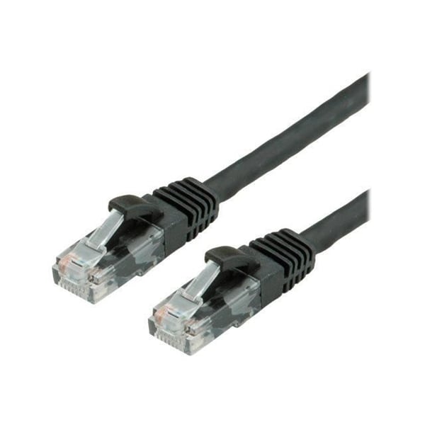 RJ-45 anslutningskabel - SECOMP - 50 cm - UTP CAT 6a - Formgjuten - Svart RAL 9011