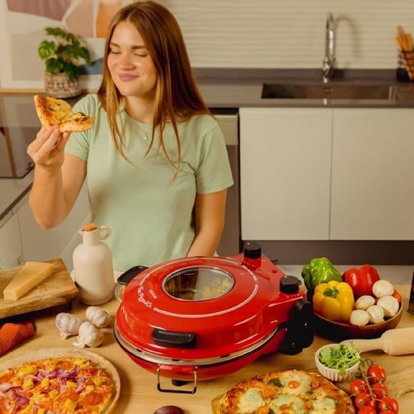 Cecotec fyragrill elektrisk för pizza Fun Pizza&Co Mamma Mía Vista, 1200 W, timer 15 minuter