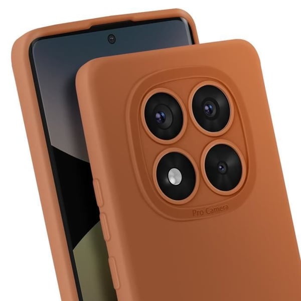 Coque för Redmi Note 14 Pro och 14 Pro Plus Silikon Kamera Skyddad Brun