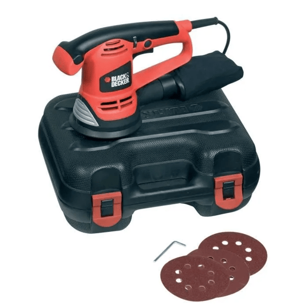 Excentrisk slipmaskin med sladd - BLACK+DECKER - KA191EK-QS - 480W - 125mm - 3 slipmedel + väska