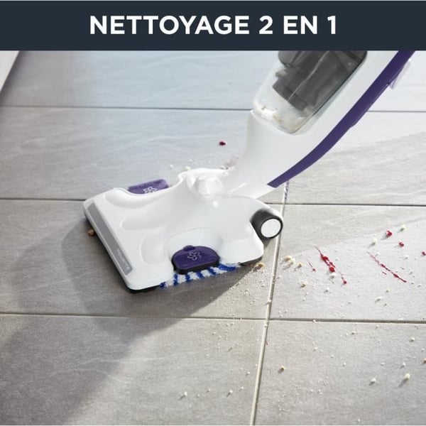 ROWENTA Clean & Steam Revolution Dampvasker, Støvsuger og vasker, Fjerner 99,9 % af bakterier, Velegnet til alle gulve RY7731WH