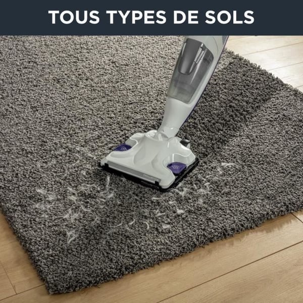 ROWENTA Clean & Steam Revolution Dampvasker, Støvsuger og vasker, Fjerner 99,9 % af bakterier, Velegnet til alle gulve RY7731WH